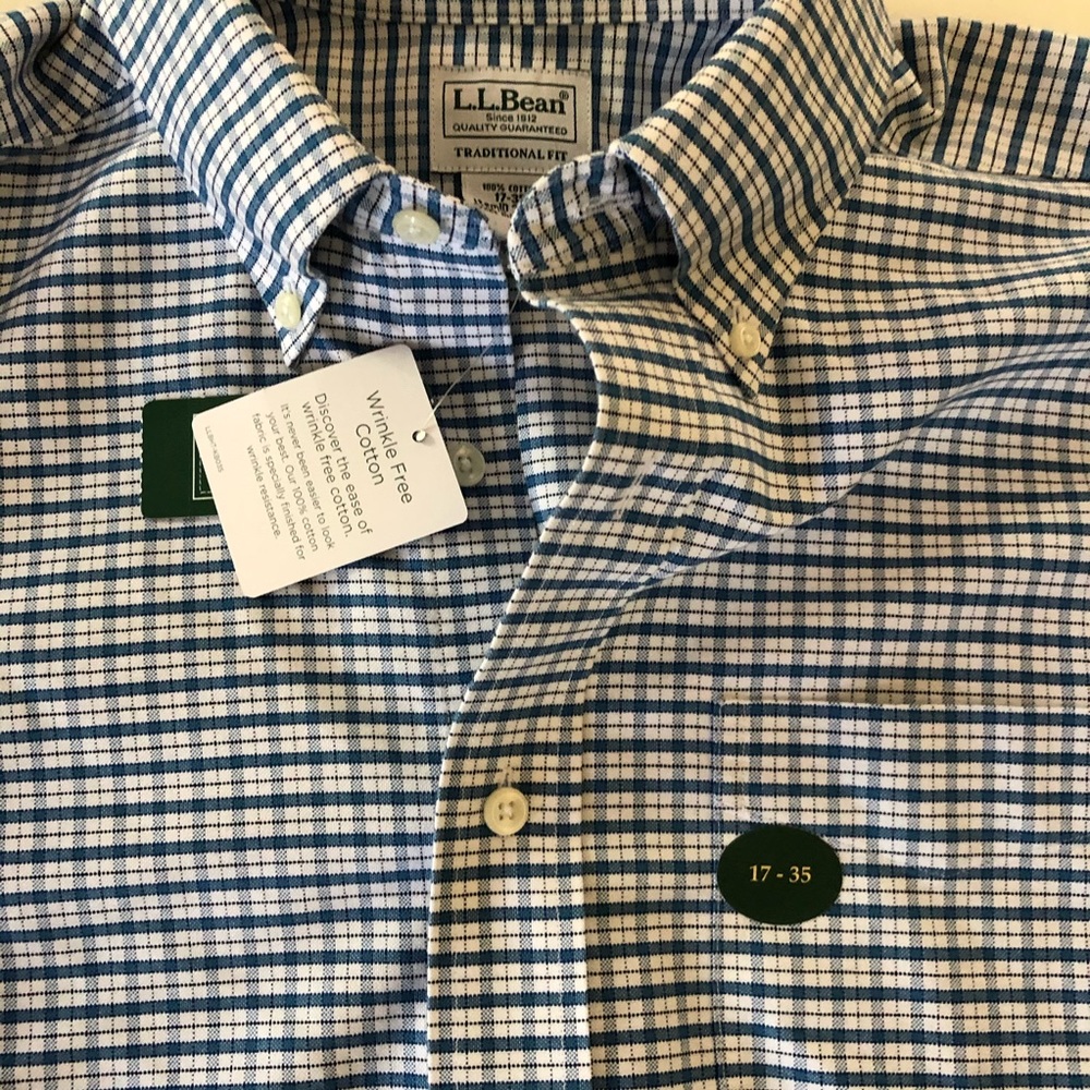 NWT L.L. Bean Checkered Button Down Shirt - Picture 2 of 4